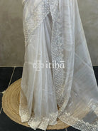 ORGANZA HAND EMBROIDERY SAREE