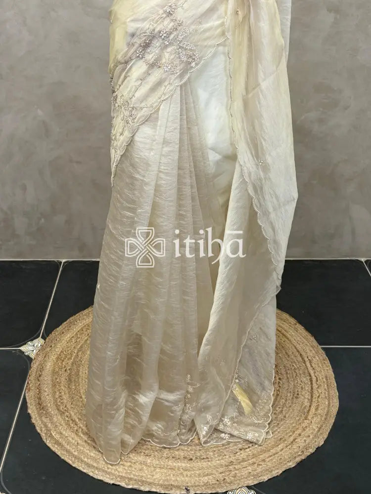 ORGANZA HAND EMBROIDERY SAREE