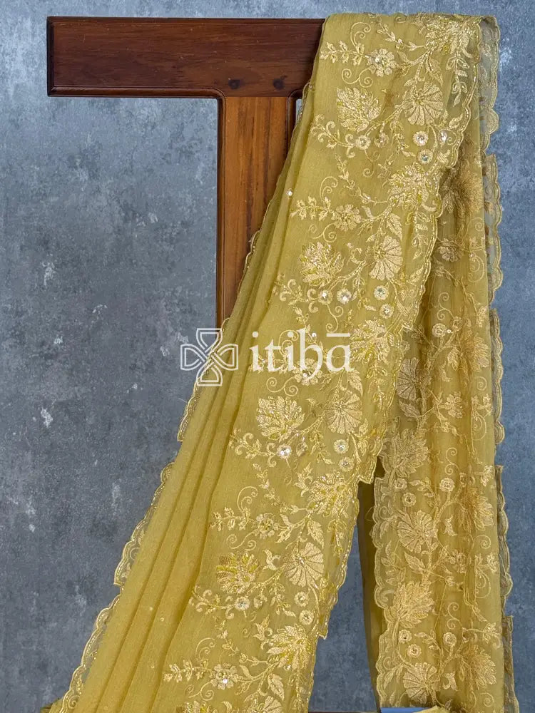 ORGANZA HAND EMBROIDERY SAREE