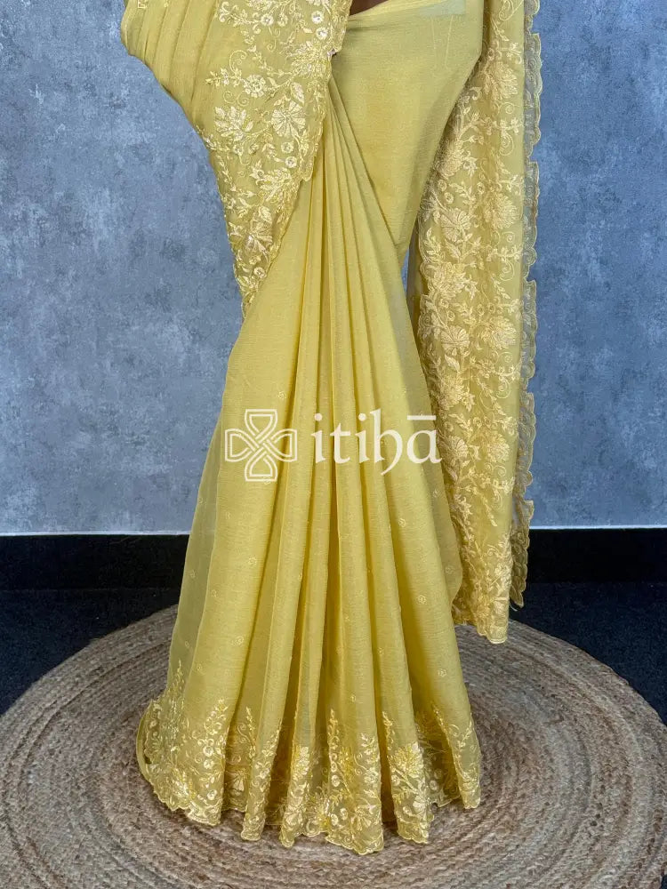 ORGANZA HAND EMBROIDERY SAREE