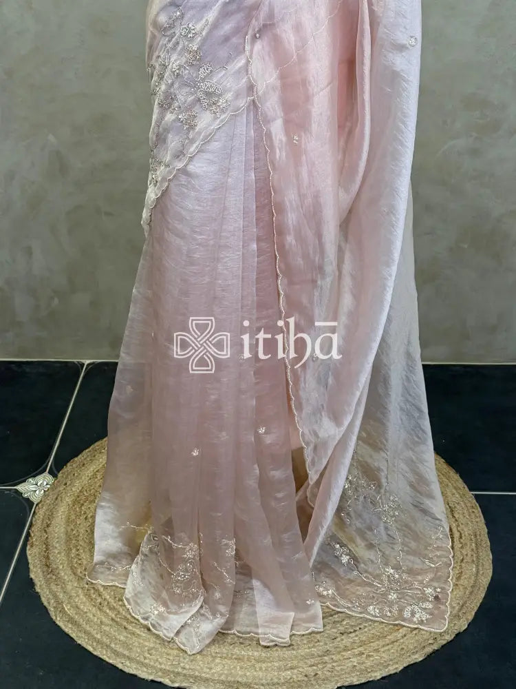 ORGANZA HAND EMBROIDERY SAREE