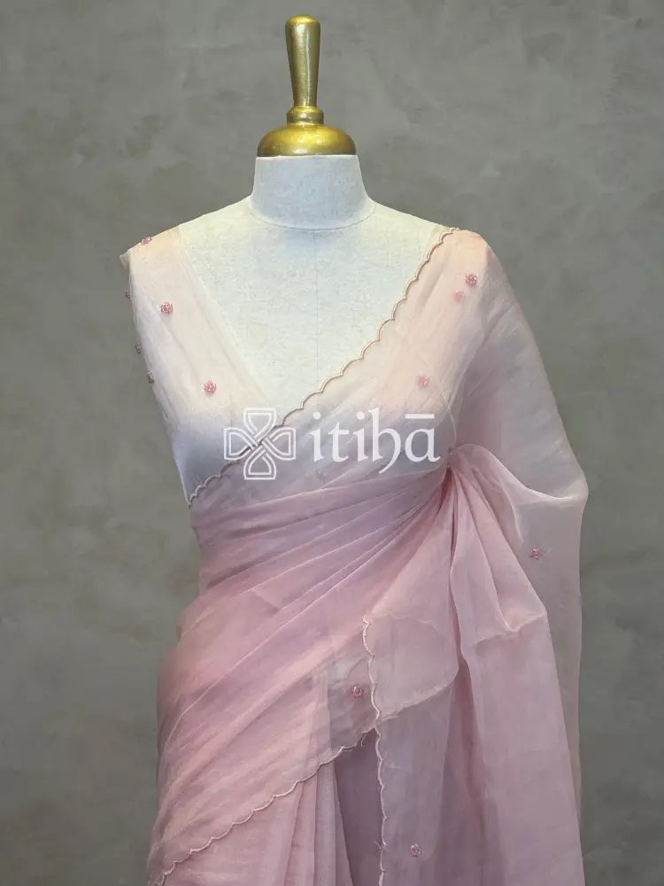 ORGANZA HAND EMBROIDERY SAREE