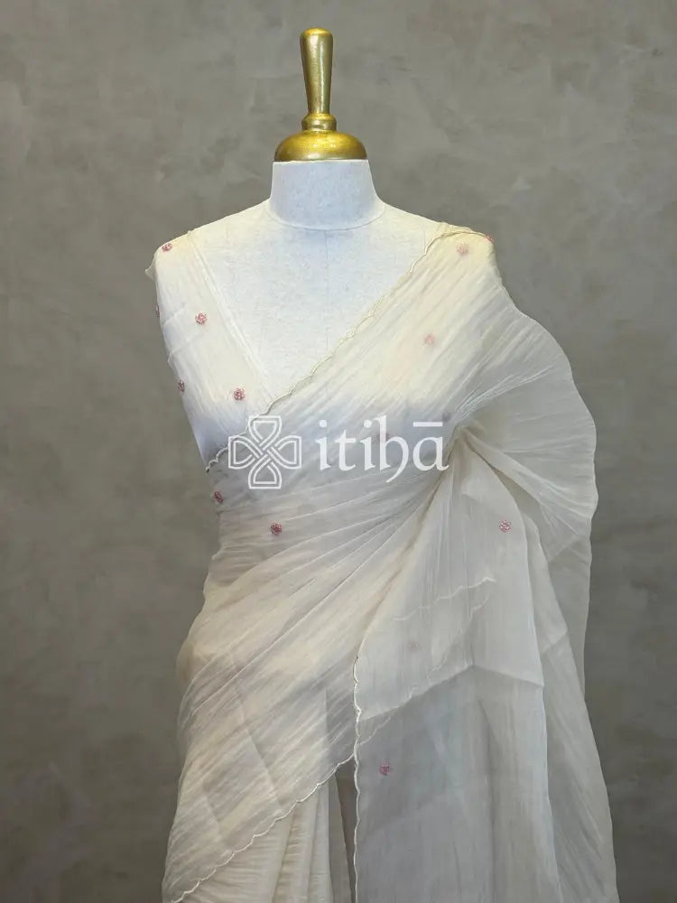 ORGANZA HAND EMBROIDERY SAREE