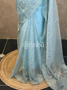 ORGANZA HAND EMBROIDERY SAREE