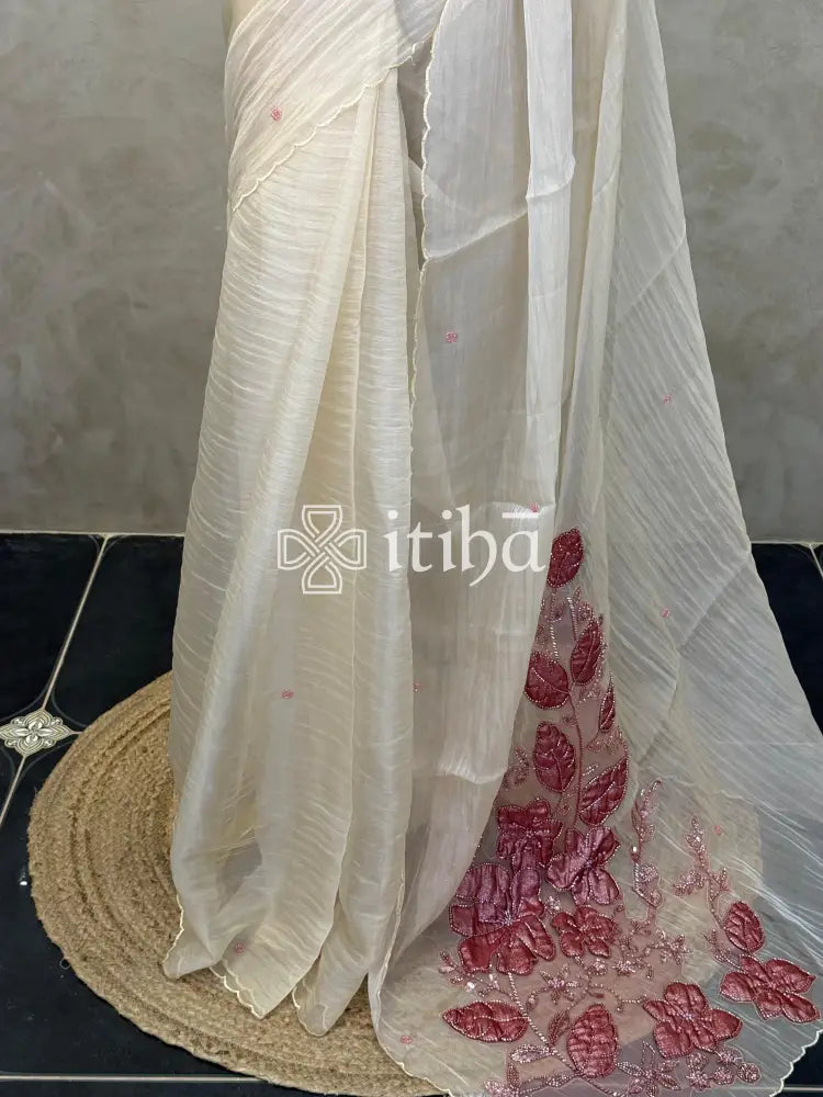 ORGANZA HAND EMBROIDERY SAREE