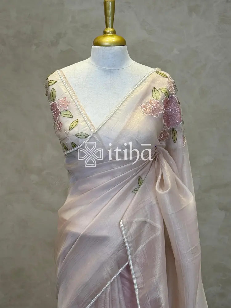 ORGANZA HAND EMBROIDERY SAREE