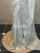 ORGANZA HAND EMBROIDERY SAREE