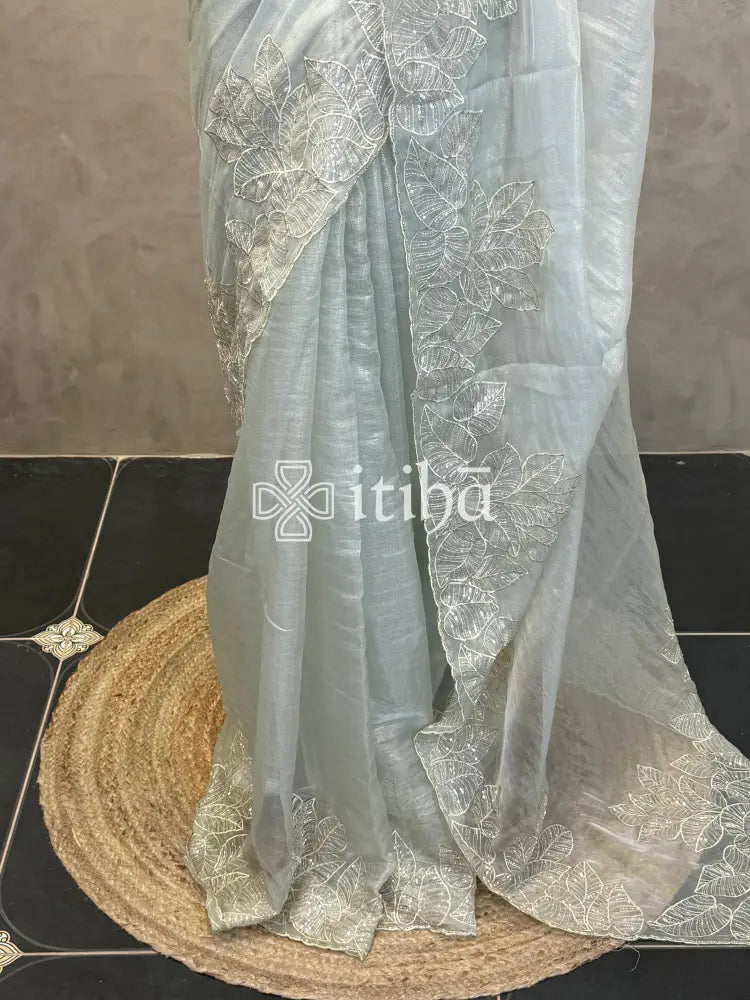 ORGANZA HAND EMBROIDERY SAREE