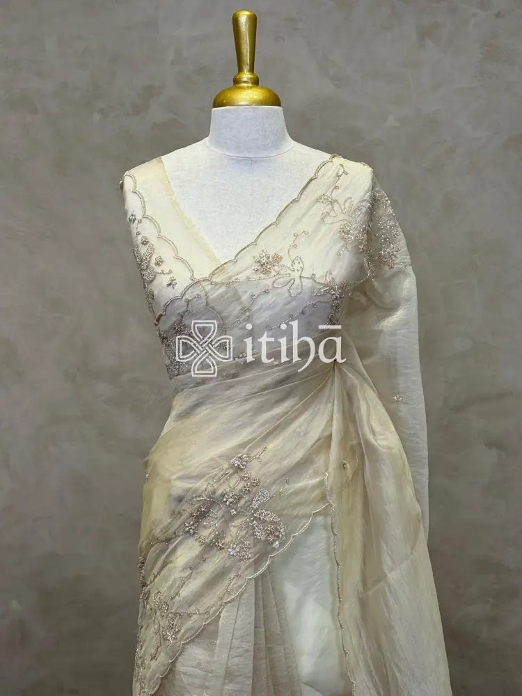 ORGANZA HAND EMBROIDERY SAREE