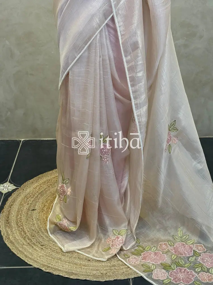 ORGANZA HAND EMBROIDERY SAREE