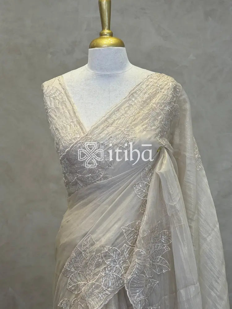 ORGANZA HAND EMBROIDERY SAREE