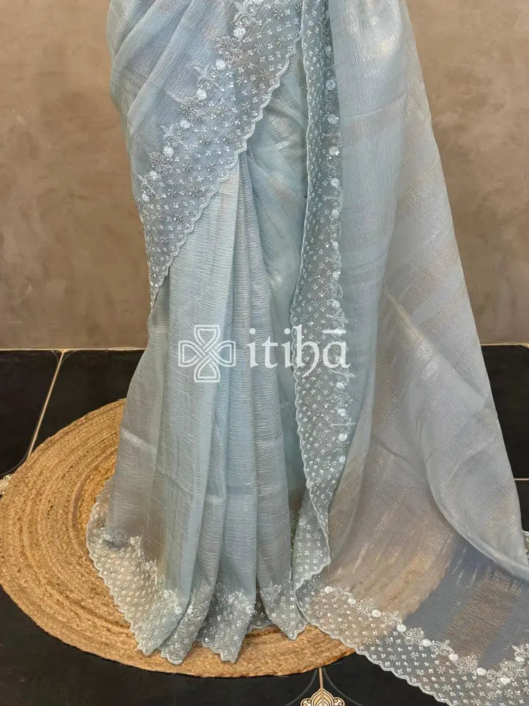 ORGANZA HAND EMBROIDERY SAREE