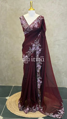 ORGANZA HAND EMBROIDERY SAREE
