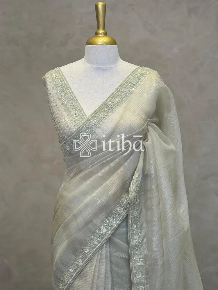ORGANZA HAND EMBROIDERY SAREE