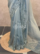 ORGANZA HAND EMBROIDERY SAREE
