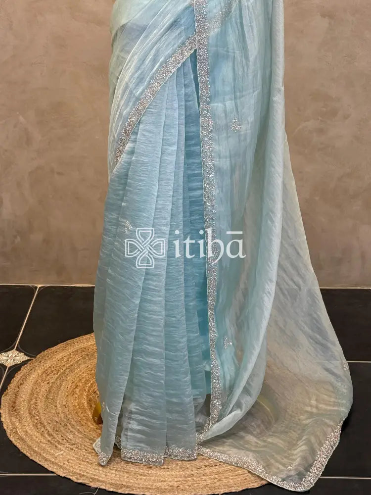 ORGANZA HAND EMBROIDERY SAREE