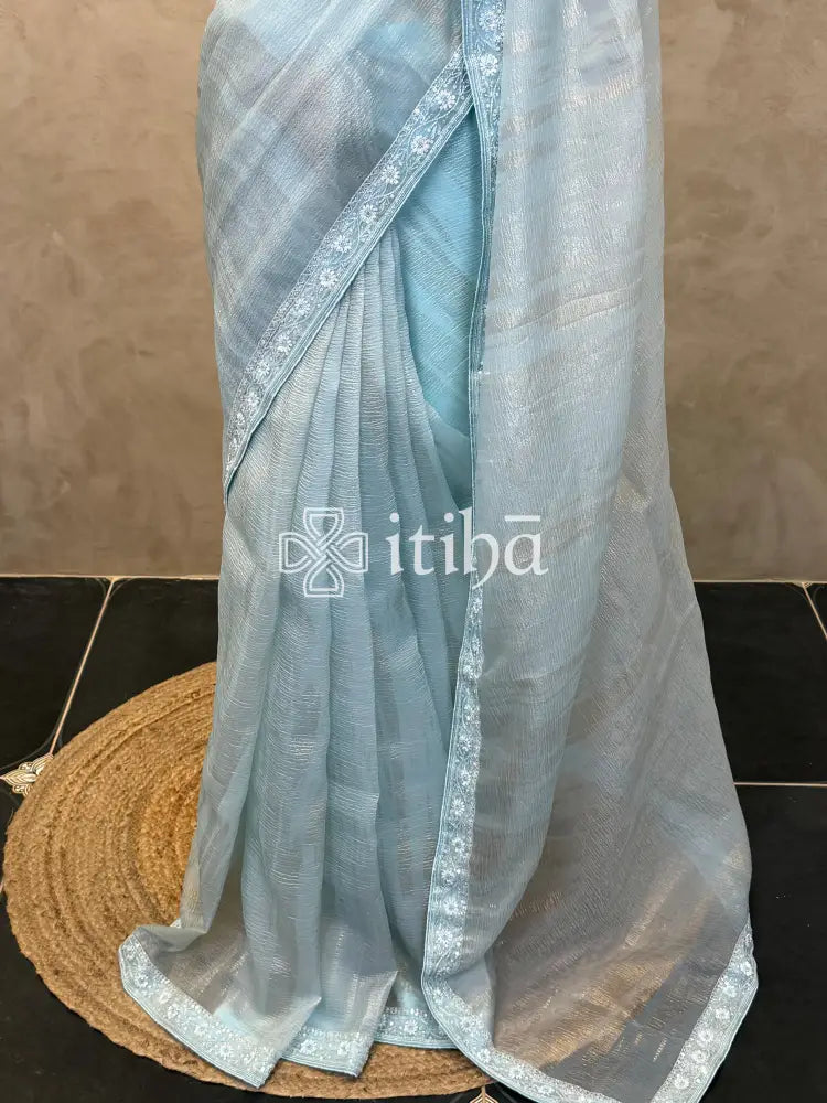 ORGANZA HAND EMBROIDERY SAREE