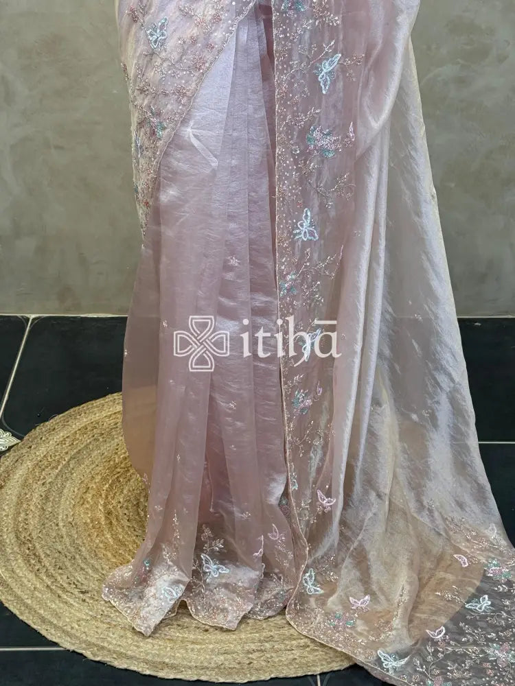 ORGANZA HAND EMBROIDERY SAREE