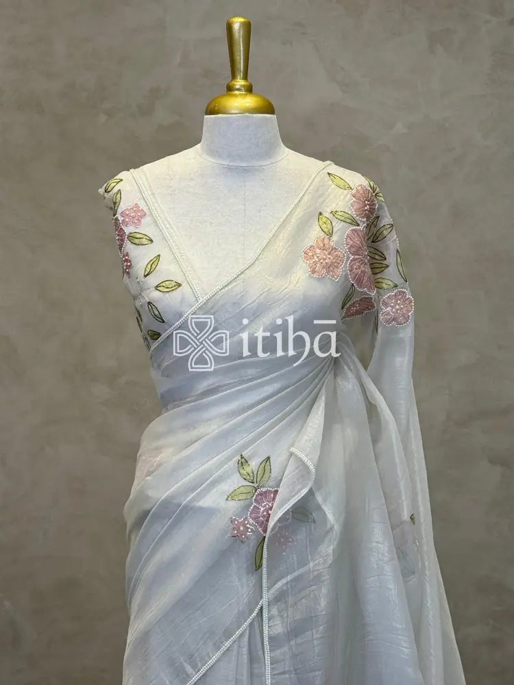 ORGANZA HAND EMBROIDERY SAREE