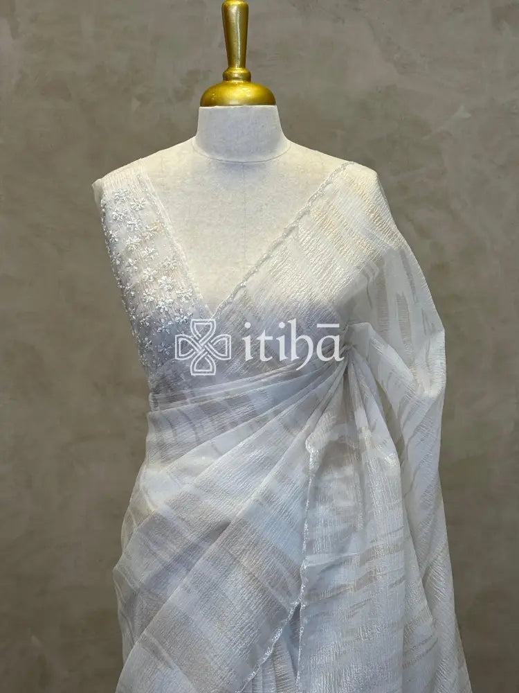 ORGANZA HAND EMBROIDERY SAREE
