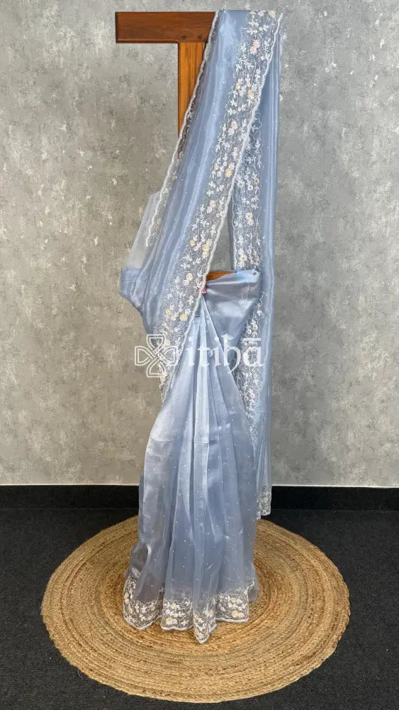 ORGANZA HAND EMBROIDERY SAREE