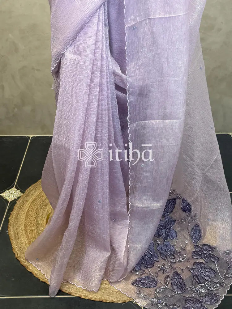 ORGANZA HAND EMBROIDERY SAREE