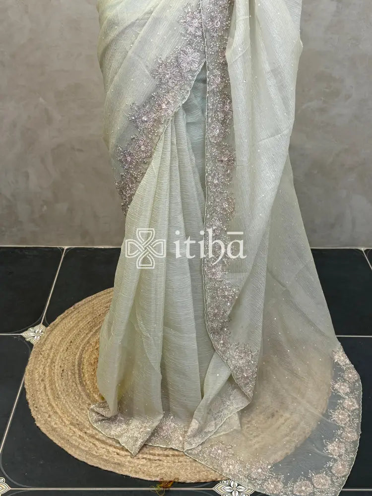 ORGANZA HAND EMBROIDERY SAREE