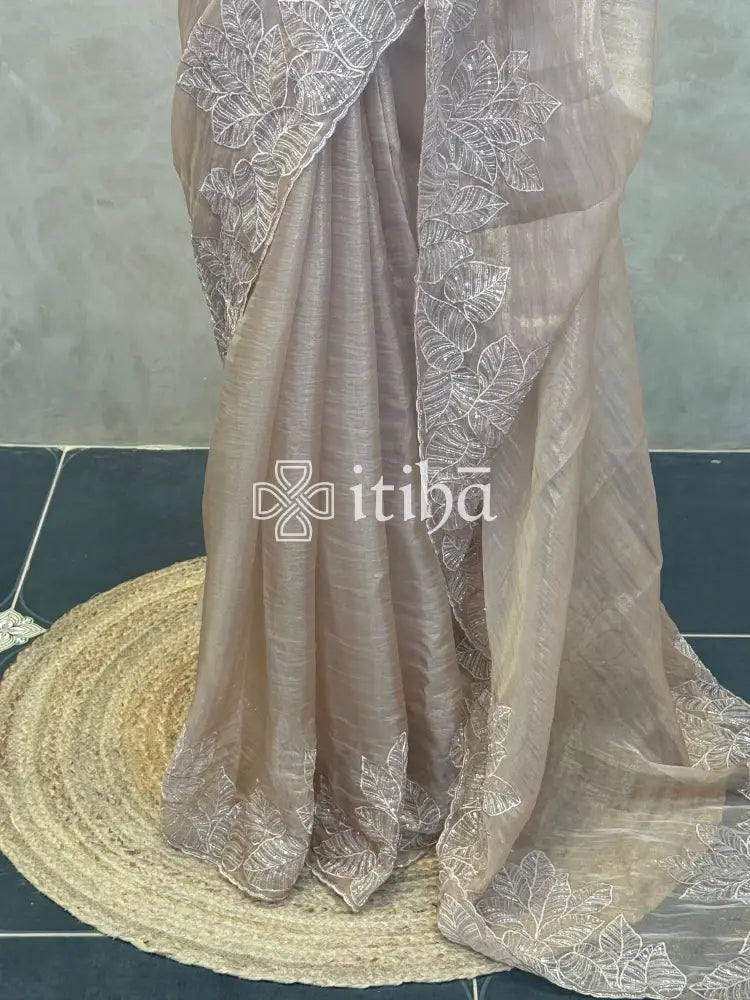 ORGANZA HAND EMBROIDERY SAREE