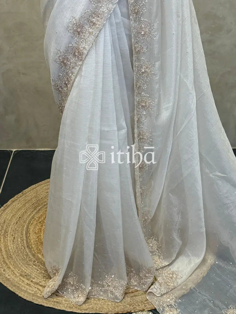 ORGANZA HAND EMBROIDERY SAREE