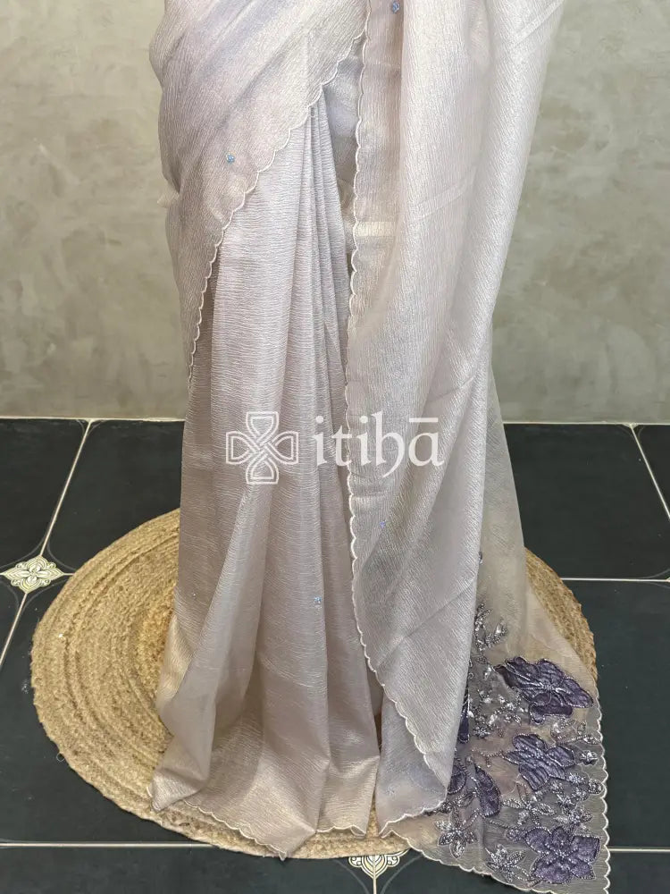 ORGANZA HAND EMBROIDERY SAREE