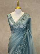 ORGANZA HAND EMBROIDERY SAREE