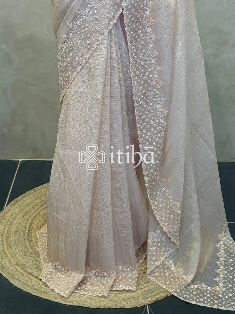 ORGANZA HAND EMBROIDERY SAREE