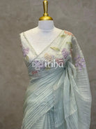 ORGANZA HANDWORK EMBROIDERY APPLIQUE SAREE