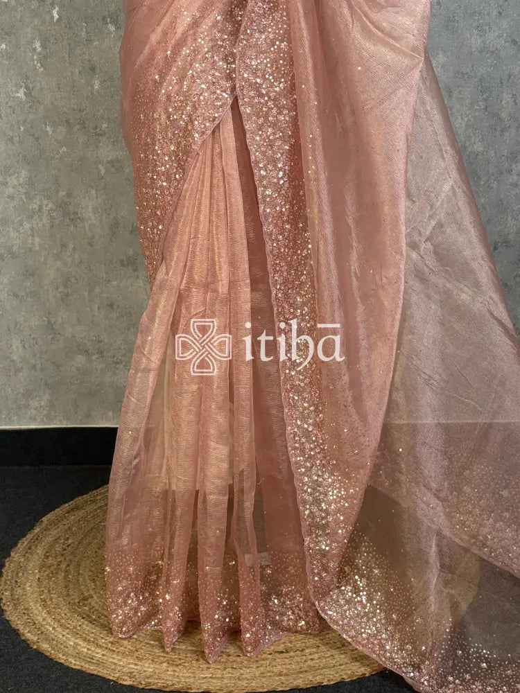 ORGANZA HANDWORKED EMBROIDERY SAREE