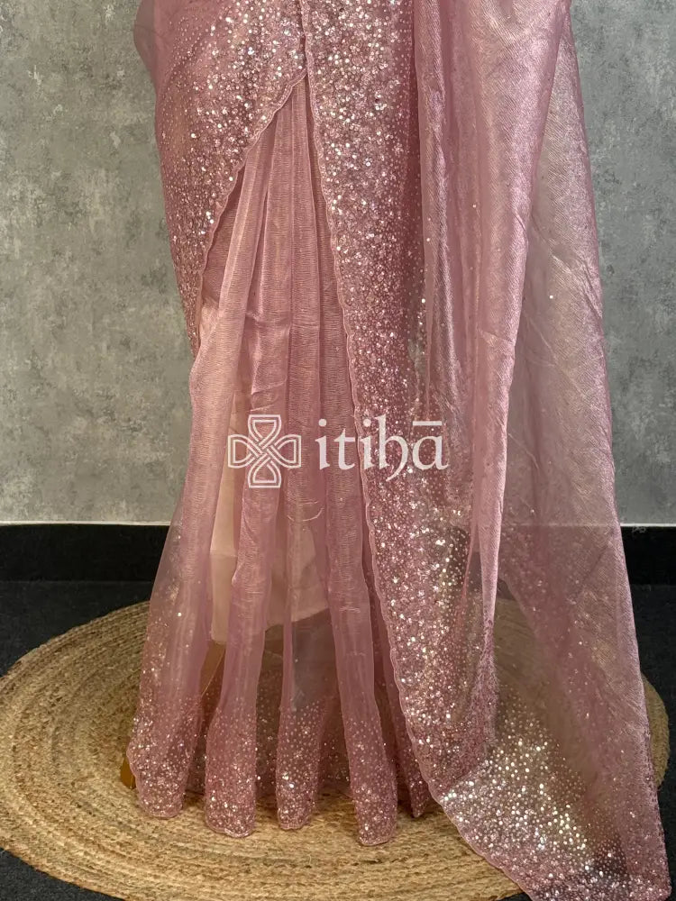 ORGANZA HANDWORKED EMBROIDERY SAREE