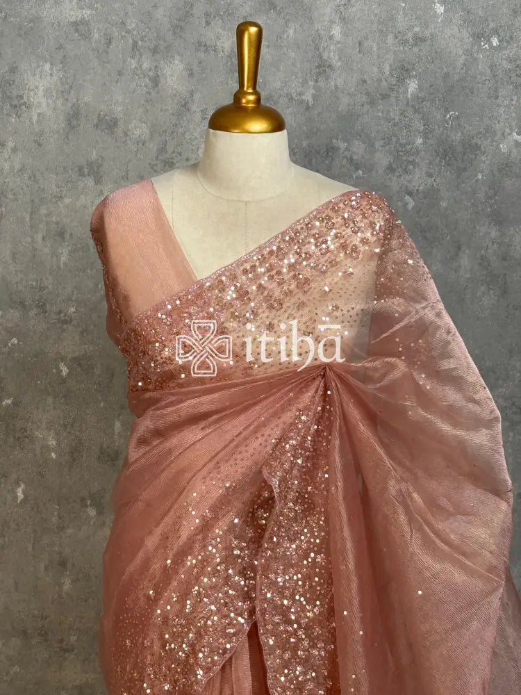 ORGANZA HANDWORKED EMBROIDERY SAREE