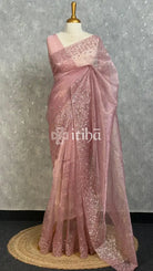 ORGANZA HANDWORKED EMBROIDERY SAREE