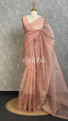 ORGANZA HANDWORKED EMBROIDERY SAREE