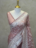 ORGANZA PARSI EMBROIDERY SAREE
