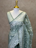 ORGANZA PARSI EMBROIDERY SAREE