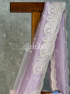 ORGANZA SAREE - LAVENDER GREY