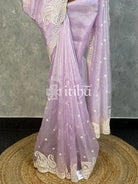 ORGANZA SAREE - LAVENDER GREY