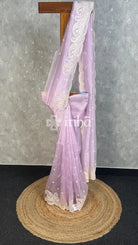 ORGANZA SAREE - LAVENDER GREY
