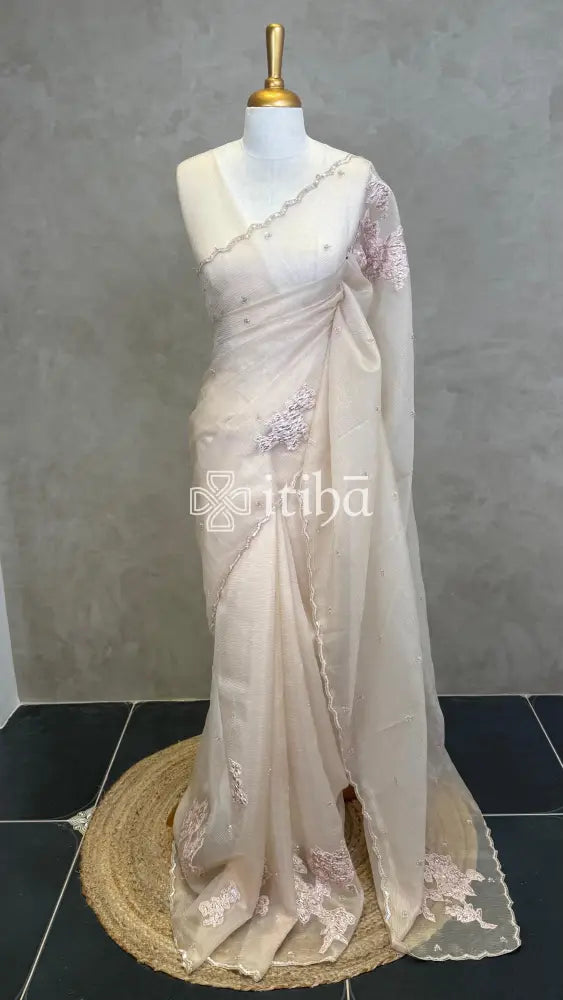 ORGANZA TURKISH APPLIQUE DESIGNER SAREE