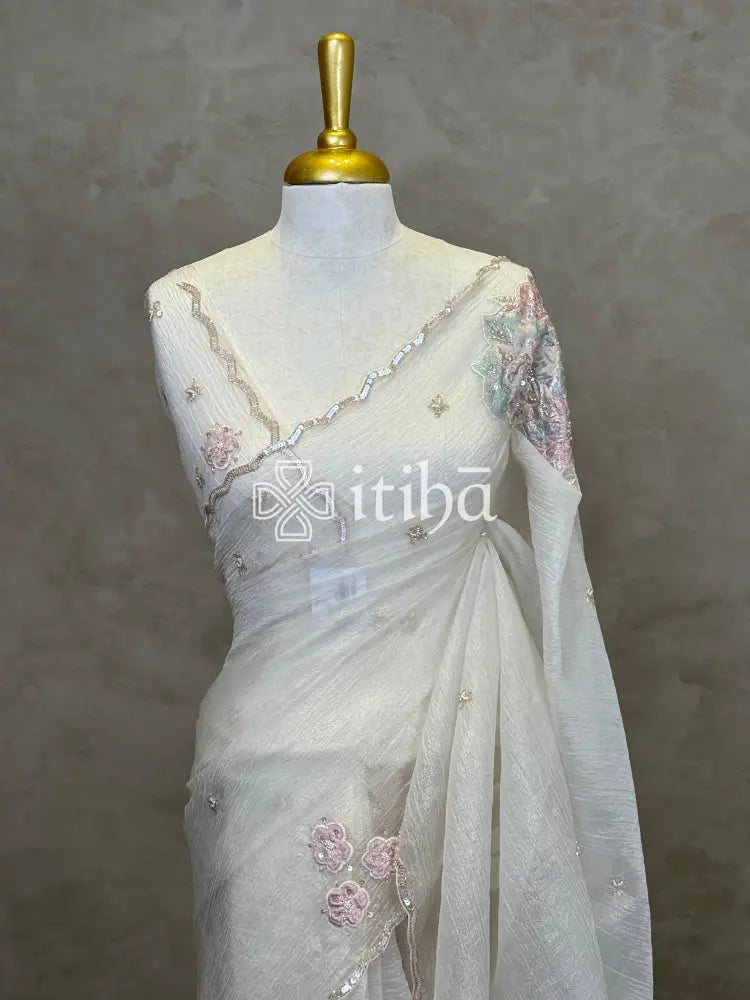 ORGANZA TURKISH APPLIQUE DESIGNER SAREE
