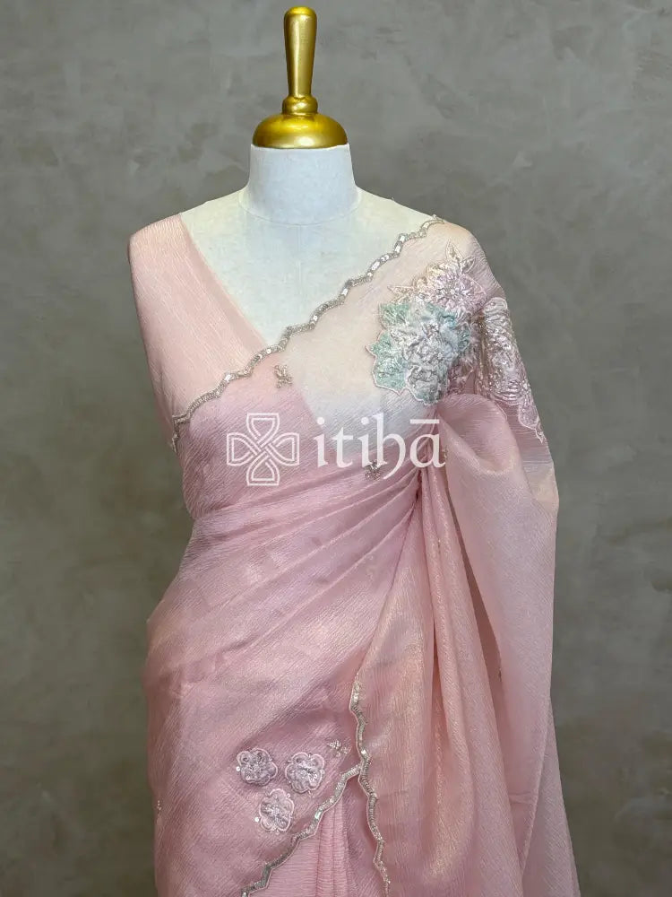 ORGANZA TURKISH APPLIQUE DESIGNER SAREE