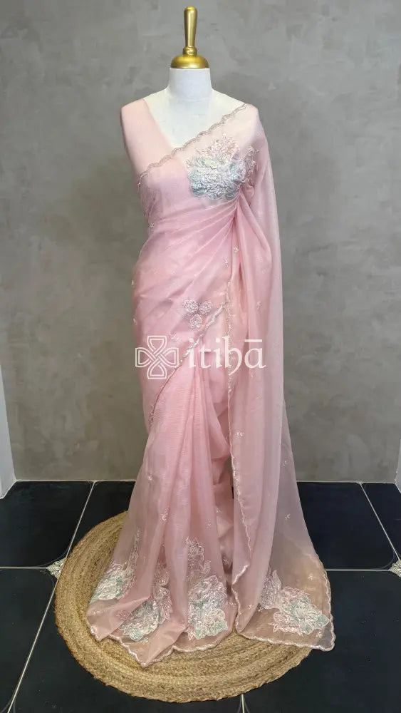 ORGANZA TURKISH APPLIQUE DESIGNER SAREE