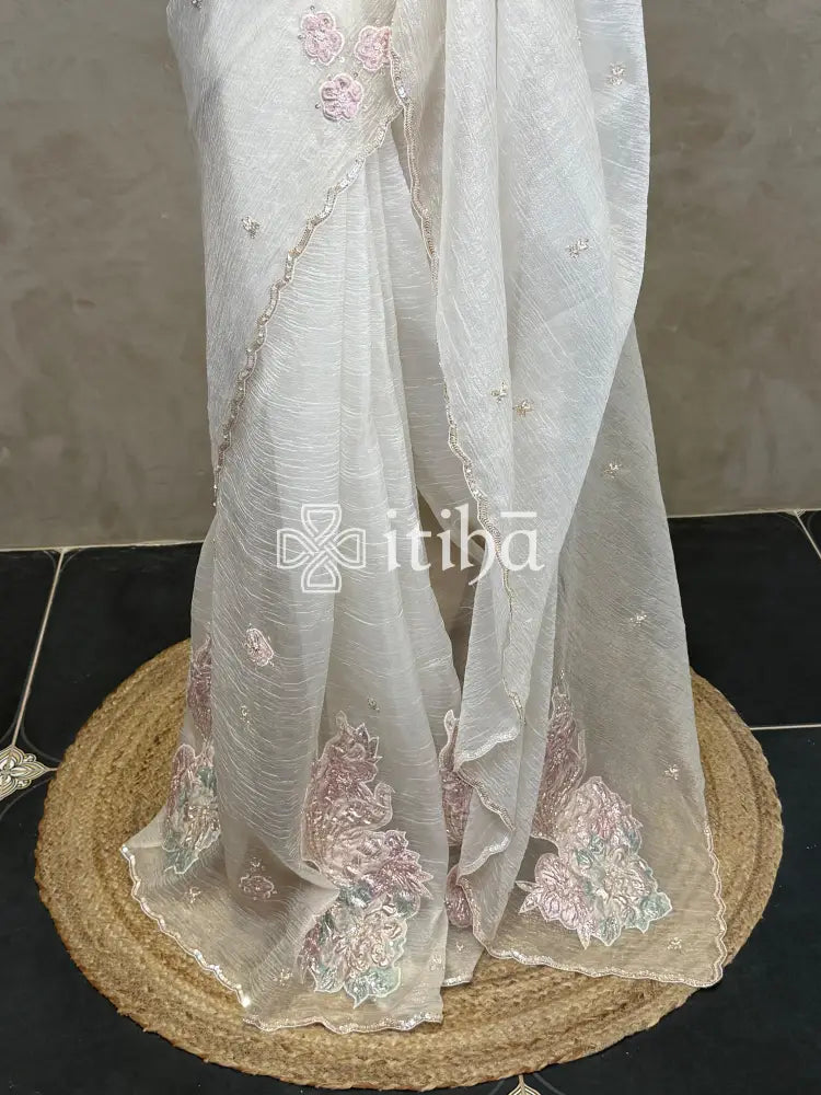 ORGANZA TURKISH APPLIQUE DESIGNER SAREE