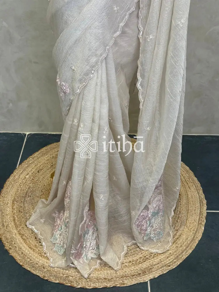 ORGANZA TURKISH APPLIQUE DESIGNER SAREE