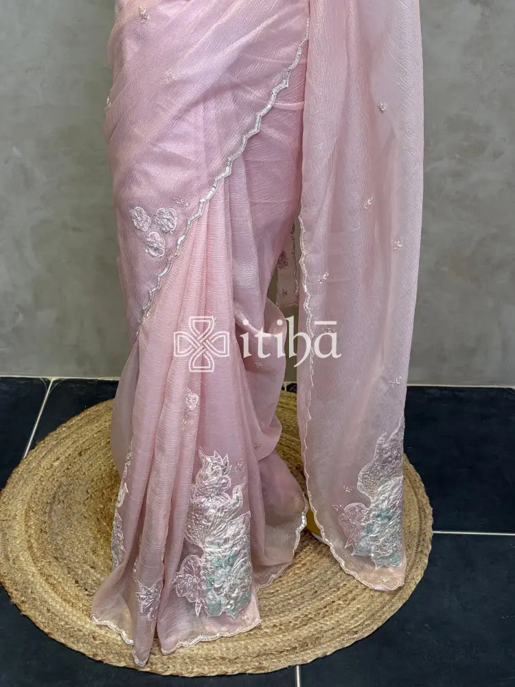 ORGANZA TURKISH APPLIQUE DESIGNER SAREE